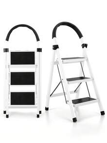 Escalera De Acero Tubular Tipo Tijera Plegable 3 Escalones Colo - A - Ver 8