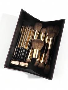 MAANGE 13支/20支专业铝管化妆刷套装,包含1个化妆海绵、收纳盒和化妆包。包含可伸缩粉底刷、双头散粉刷、腮红刷、高光刷、眼影刷、晕染刷、遮瑕刷、混合刷等。刷毛柔软亲肤,方便携带,适合作为送给女性和女孩的礼物。 - 彩色 - 查看 8