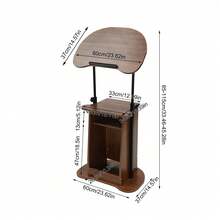 Presentation Stand Mobile Height Adjustable Church Classroom Lecture Portable UK - Brown - View 3