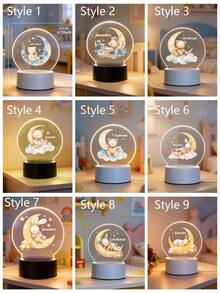 1pc Personalized Name Night Light, Children's Birthday Gift Customization, Friend Custom Gift, Bedroom Decor Customization, Party Decor Customization, Party Decor, Custom Moon Night Light, Back To School Gift - Black - View 7