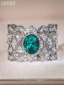1 chiếc nhẫn Cubic Zirconia lãng mạn dành cho nữ, thích hợp làm quà tặng đám cưới, lễ đính hôn, kỷ niệm, tiệc tùng hoặc quà Valentine. - 1 # - Xem 9