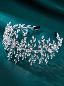 1pc Sparkling Crystal Bridal Headband, Handmade Women Hair Hoop Headpiece Suitable For Wedding, Party, Ball,Summer,Beach - Multicolor - View 10