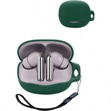 Compatible With MeloBuds N50 True Noise Cancelling Earphones, Premium Silicone Shockproof Skin Charging Port Accessible, Front Visible With Lanyard, Green. - Green - View 1