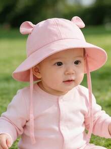 1 chiếc mũ tai gấu dễ thương, màu đen trắng hồng mềm mại, thích hợp cho trẻ sơ sinh, đi biển mùa hè, du lịch chụp ảnh, mũ mùa hè cho bé trai và bé gái, mũ chống nắng đi biển, chơi golf, câu cá, mũ chống nắng cho các hoạt động ngoài trời vui vẻ. - Nhiều màu - Xem 5