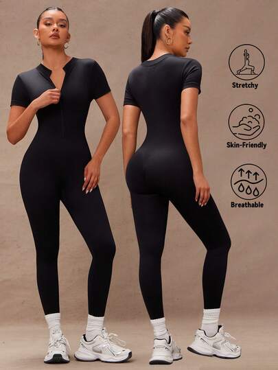 Lumalex 女士拉链运动连体裤健身房女装