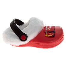 Disney Cars Lightning McQueen Fuzzy Fleece Lined Clogs For Boys Winter Warm Plush Garden Shoes (Toddler Sizes 5-10/Little Kids Sizes 11-12) - 紅色 - 查看 2
