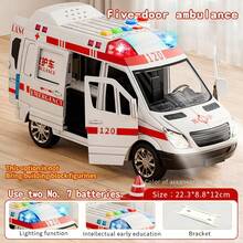 Ambulance Simulation Model With Sound & Light, Educational Cognitive Toy, Interactive Playset For Boys Aged 3-6 Years Old - Multicolor - View 11