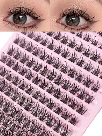 14 Rows Mixed Length (8-16mm) Fengxiu Lashes - 3D Russian Volume, Reusable DIY Cluster Extension, Suitable For Beginners, Ultra-Thin 0.05mm, Natural To Dramatic Look, Perfect For Cosplay And Special Occasions
