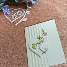 Troqueles creativos con diseños de amor y flores, plantillas para hacer manualidades de scrapbooking, álbumes y estampado en relieve, herramientas para hacer tarjetas de felicitación, recortes de papel para manualidades, plantillas de troquelado para hacer tarjetas de regalo. - plata - Ver 4