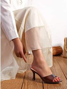 New Fashionable Versatile Stiletto High Heel Sandals For Spring And Summer - Brown - View 3