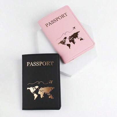 Couple's Thin Passport Holder & Wallet Set, Lightweight Passport Card Case, Unisex Travel Essential Accessories, Suitable For Vacation, Hotel, Cruise, Back To School