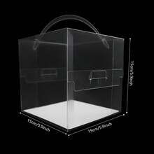 HOHOBLA 50Pcs Clear Cake Carrier Boxes, Square Dessert Boxes With Lid And Handle 50 Sets Mini Cupcake Boxes Plastic Cake Box Square Clear Cake Boxes For Birthday Home Party Wedding Banquet - 5.9*5.9*5.9 In - View 2