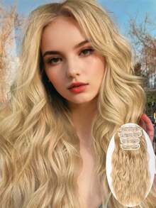 24 Inch/60cm 4pcs Water Wave Clip-In Hair Extensions, BB Type, Suitable For Women's Daily Wear - Multicolor - View 3