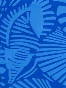 2026 性感优雅女士比基尼泳衣/时尚蓝色无肩带（无胸垫）泳装/聚酯纤维面料，海洋贝壳印花图案，格子印花衬里/胸前海螺吊坠泳衣/高衩泳裤/海滩度假/泳池派对/情人节/狂欢节/性感休闲装 - 彩色 - 查看 6