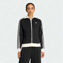 Adidas Originals Women's CLASSIC TT Jacket Knit Hooded Cardigan KD7969 - Black - View 1