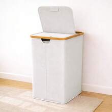 140L Laundry Hamper With Lid And 2 Removable Liners Large Capacity For Dirty Clothes Storage In Bedroom Bathroom - 米色 - 查看 4