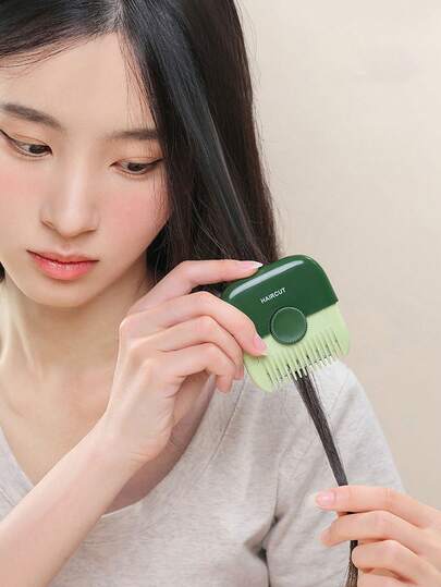 1pc Portable Razor With Toothed Blades - Suitable For Edging, Trimming, Shaping Eyebrows And Trimming Facial Hair. Plastic Blades For Dry Hair. Suitable For Both Men And Women. Ideal Gift For Haircare (Random Color)