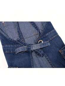 1 chiếc tạp dề denim thời trang, nhiều túi, thoáng khí, thích hợp cho nhà bếp, phòng ăn, quán cà phê, cửa hàng thú cưng, thợ xăm, người bán hoa, thợ mộc, thợ máy, họa sĩ, làm mộc nặng, có túi đựng dụng cụ. - 1 mảnh màu trơn - Xem 6