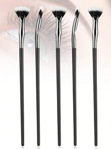 折叠式斜角扇形睫毛刷，2026升级版睫毛膏扇形刷，斜角扇形睫毛刷，不结块，纤长睫毛化妆工具 - 黑色 - 查看 4