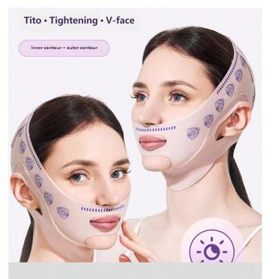 1-3 Peças Bandagem Modeladora Facial, Máscara Facial Lifting e Firmeza em V, Elevação de Nariz e Queixo Duplo, Aperto Diurno e Noturno