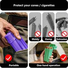 (4 Pack) King Size Pre-Roll Cone Holder, 4-Hole Regular Size With Lighter Holder, 4 Or 6 Capacity Container Storage Box, Small Accessories Pre Rolled Rolling Paper - Green 4 Or 6 Capacity - View 6