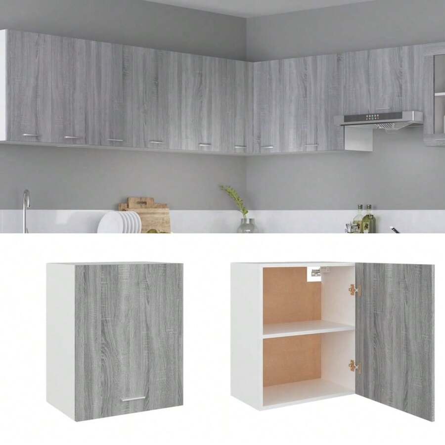 vidaXL Hängeschrank Lyon Grau Sonoma 50x31x60 cm Holzwerkstoff - Grau - Übersicht 1