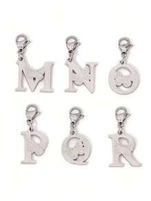 1pc Stainless Steel Letter Pendant With Butterfly Clasp, 18K Gold Plated DIY Jewelry Accessory - Pendants - View 3