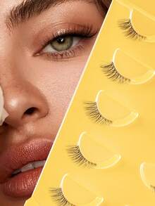 5 pares de pestañas postizas de aspecto natural, banda transparente, pestañas de ojos de gato, pestañas cortas y suaves similares a la mink 3D, para crear un maquillaje natural - 5 pares/caja. Pestañas mini lindas alargadas, tallos de pestañas transparentes delgados, extremos extendidos, rizado natural, reutilizables, adecuadas para ojos pequeños. Ideal para uso diario y citas de mujeres. - Negro - Ver 10