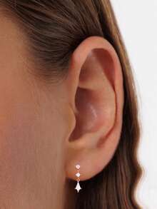 EleRunis 1件 925纯银风筝平底耳骨耳钉，适合日常佩戴、婚礼、派对、订婚、周年纪念、情人节等场合。 - 金色 - 查看 5