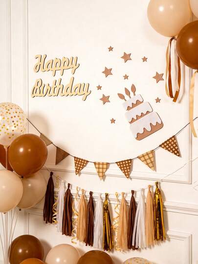 Birthday Party Decorations, Birthday Party Banner, Birthday Cake, Star Wall Decor, Birthday Celebration Wreath, Suitable For Baby Shower, Gender Reveal Party Decorations, Home Decor