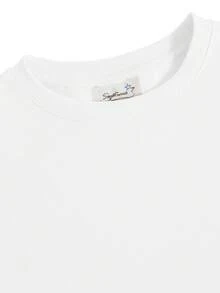 Women's Fleece-Lined Crewneck Sweatshirt In Cream Apricot Cotton-Blend Oversized British Vintage Print Casual Top ,The Spot For Vintage Enthusiasts - White - View 5