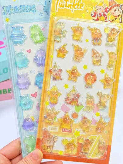 Pegatinas de dibujos animados lindos e impermeables - Duraderas y sin dejar rastro, para decorar dispositivos electrónicos, equipaje, bicicletas y patinetas. Nota: Algunos estilos pueden tener diferencias de color y se enviarán al azar.