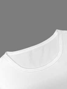 Women's New Arrival ONLY Letter Print Zebra Texture Round Neck Short Sleeve Casual T-Shirt, Spring/Autumn/Summer - White - View 4