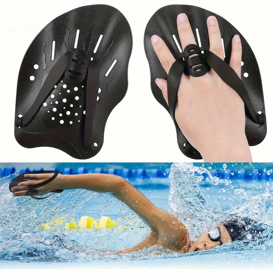2pcs/Set Professional & Practical Silicone Hand Paddles, Economical Swimming Training Equipment, Suitable For Long-Term Training And Joint Health - Multicolor - View 1