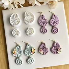2/4 Stück Ozean-Tier-Themen Polymer Ton Ausstecher, enthält Formen wie Schildkröte, Muschel, kleiner Fisch, für DIY dekorative Ohrringe, Broschen, Anhänger, Keramik, Sommer Strand Urlaubsstile, DIY Ohrring Anhänger Handwerks-Keramik-Set - Weiss - Übersicht 4