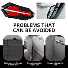 4PCS Car Door Edge Guard Stickers Thickened Scratch-Resistant Waterproof Door Protectors Multi-Functional Luminous Warning Stickers For Fender Bumper For Most Vehicles White - White - View 6