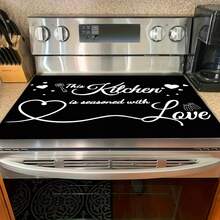 (Hot Selling!!) 1pc 2D Flat Stove Protector Mat And Heat Resistant Non-Slip Rubber Stove Pad Suitable For Induction Cooktop, Glass Stove And Multi-Purpose Scratch-Resistant Mat, Best Choice For Oven, Washing Machine, Dryer And Kitchen Decor. - Multicolor - View 3
