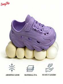 Zapatillas deportivas resistentes al agua con talón reforzado diseño aireado y suela de alto agarre ideales para salidas al aire  días lluviosos - Púrpura malva - Ver 2