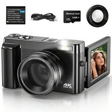 Cámara STUOGYUM 4K, 48MP, Zoom digital 16X, Pantalla de 3" giratoria 180°, Estabilización de imagen, Flash incorporado, Incluye filtro UV, Tarjeta de memoria de 32GB y 1 batería, Ideal para vlogging, transmisión en vivo y principiantes en fotografía - Cámara + 1 batería + tarjeta de memoria 32G - Ver 13
