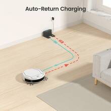 LEFANT M210(T) Robot Vacuum 3.1in Ultra Slim 11in Diameter Self-Charge 2200Pa Suction 120Mins Voice Control Pet Hair Carpet Precise Avoidance, Ideal For Cleaning Hard Floors In Kitchens And Living Rooms, White - 白色 - 查看 9