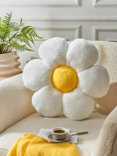 Cuscino decorativo a forma di fiore di margherita rosa, morbido e floreale, ideale per divano, letto e decorazione del soggiorno