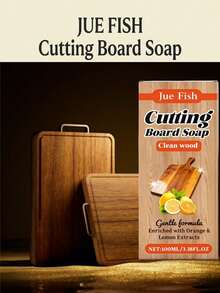 JUE FISH 1pc/100ml Cutting Board Cleaner, Cleans And Refreshes Kitchen Cutting Boards, Removes Odors, Helps Maintain Wood Structure To Resist Cracking, Natural Fresh Scent, Suitable For Kitchen Use - Liquid - View 7