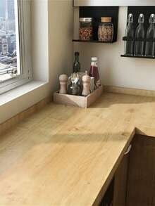 1 Roll Pvc Waterproof Oil-Proof Moisture-Proof Wood Grain Sticker Self-Adhesive Wallpaper For Kitchen Countertop Furniture Cabinet Table Wall Renovation - Glossy Wood - View 8