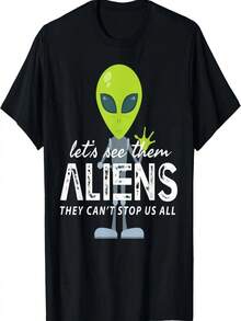 Let's See Them Aliens - Storm Area 51 Event Quote T-Shirt (2) - 黑色 - 查看 1