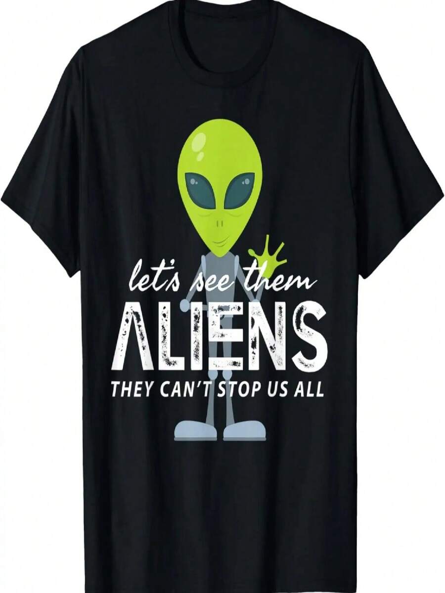 Let's See Them Aliens - Storm Area 51 Event Quote T-Shirt (2) - 黑色 - 查看 1