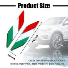 2 PCS 3D Italian Flag Emblem Badge Auto Front Fender Badge Sign Emblem Car Alloy Stickers And Declaration Decals Universal Exterior Decoration Suitable For All Vehicles Italian Flag - Cờ Ý - Xem 2