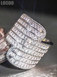 1 PC Pretty Cubic Zirconia Ring For Women For Wedding Engagement Anniversary Party Jewelry Valentine's Day Gift - 1# - View 11