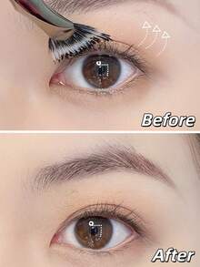 折叠式斜角扇形睫毛刷，2026升级版睫毛膏扇形刷，斜角扇形睫毛刷，不结块，纤长睫毛化妆工具 - 黑色 - 查看 3