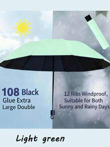 男女通用大号12骨防风防雨折叠伞,适合商务人士和旅行者,加固设计,晴雨两用,铝合金伞杆,轻便,强效防紫外线,可折叠,小巧便携,自动开合,遮阳伞,节日礼物 - 彩色 - 查看 24