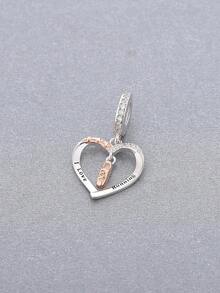 1 Exquisite 925 Sterling Silver Heart-Shaped Running Pendant Bead DIY Souvenir For Both Men And Women's Birthdays - Silver - View 3